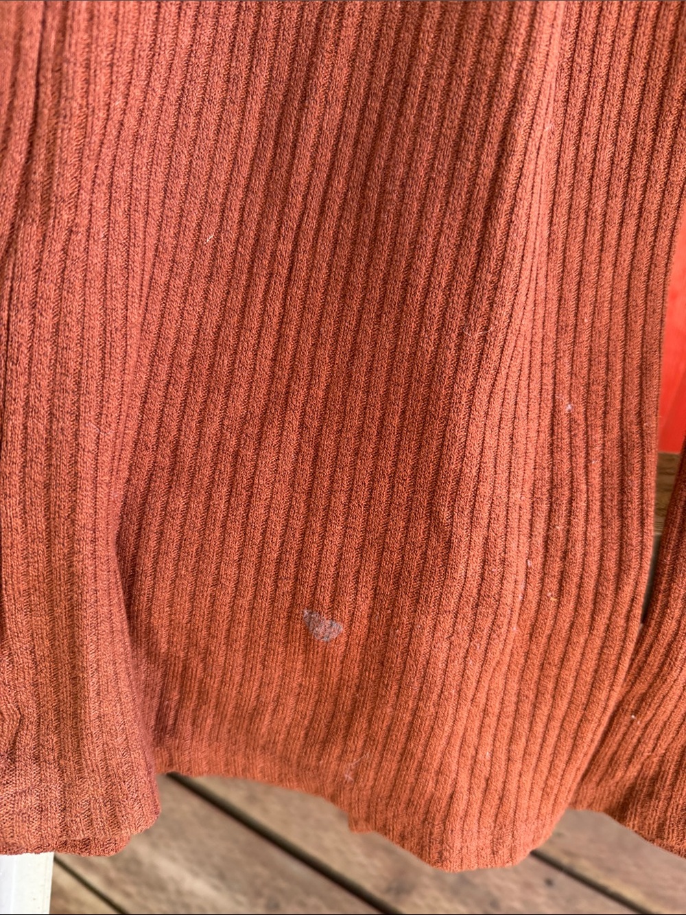 SHEIN Rust Ribbed Wide-Leg Pants - Picture 4 of 6